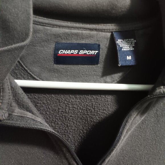Chaps gray quarter zip up long sleeve - Picture 2 of 4